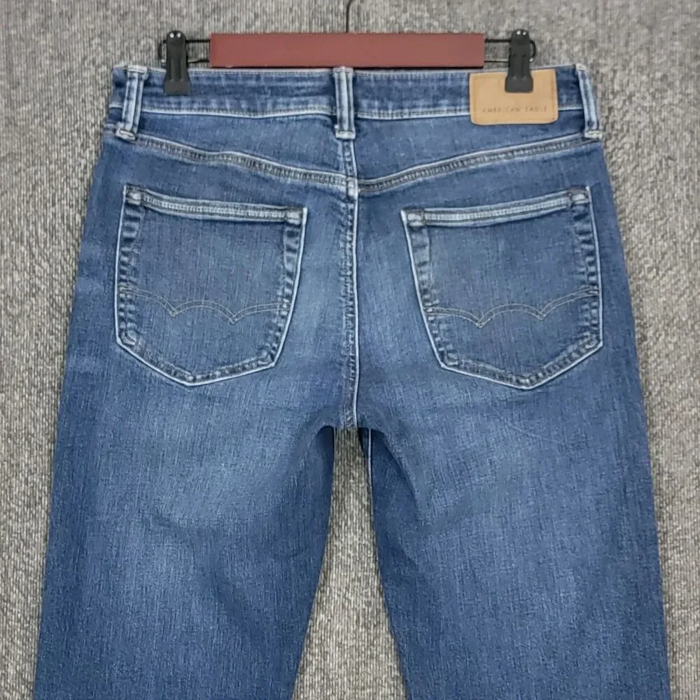 American Eagle Jeans Mens 30x30* Blue Slim Straight Leg Stretch Denim Workwear